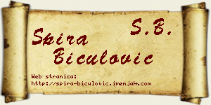 Spira Biculović vizit kartica